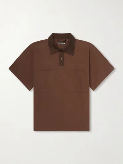 Monitaly Poloponcho Cotton Polo Shirt In Purple