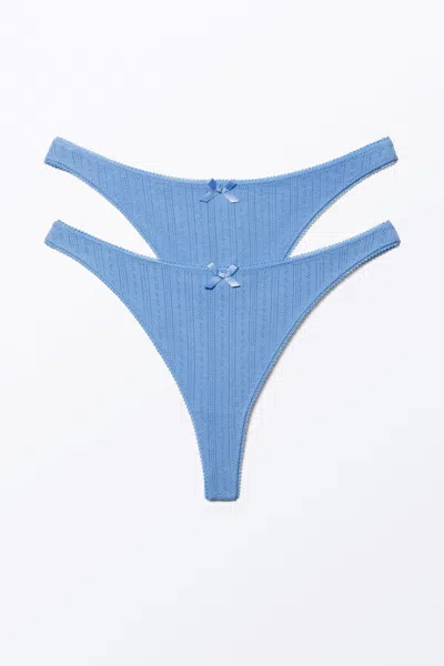 Monki 2-pack Pearl Low Rise Thongs