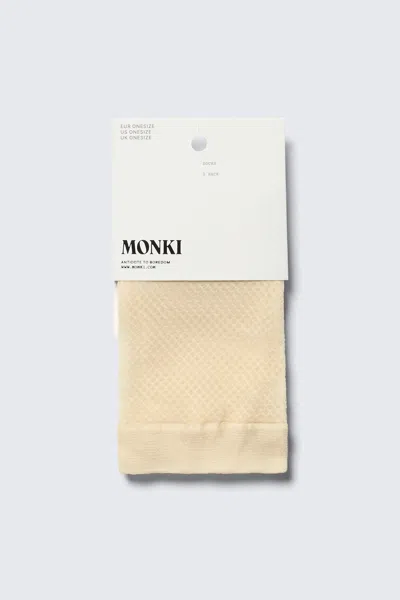 Monki 2-pack Pointelle Net Crew Socks