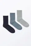 Monki 3-pack Ribbed Socks