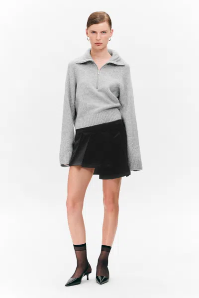 Monki Asymmetric Pleated Wrap Mini Skirt
