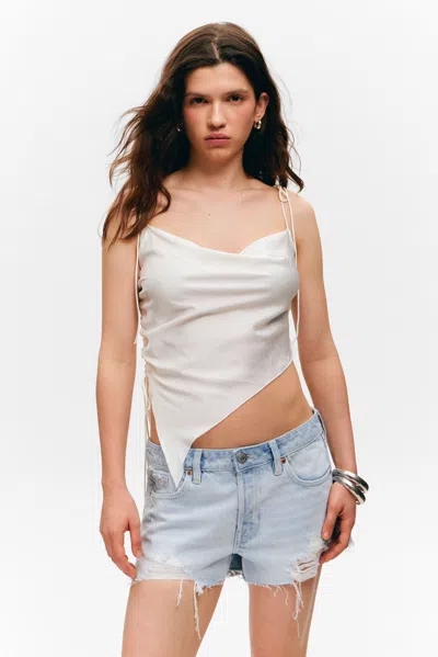 Monki Asymmetric Satin Strap Top
