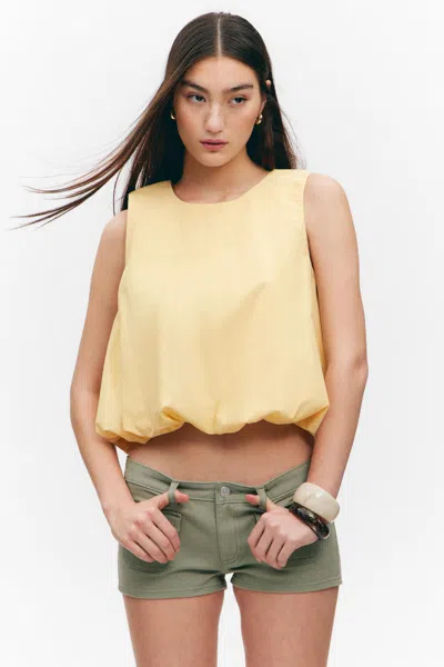 Monki Balloon Hem Sleeveless Poplin Top In Orange