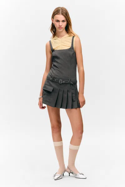 Monki Belted Pleated Mini Dress