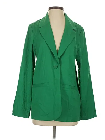 Pre-owned Monki Blazer Jacket In Green