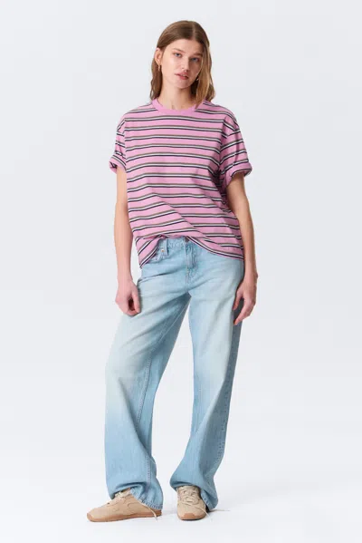 Monki Boxy Cotton T-shirt In Pink