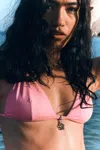 Monki Charm Triangle Bikini Top In Pink