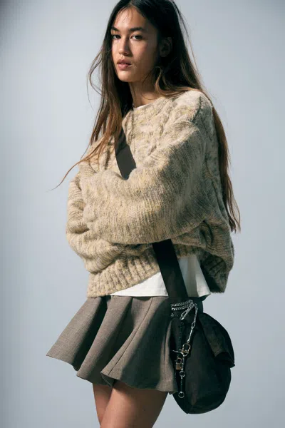 Monki Chunky Cable-knitted Sweater In Yellow