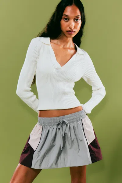 Monki Colourblock A-line Nylon Mini Skirt