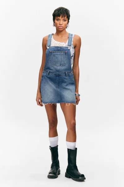 Monki Denim Dungaree Mini Dress