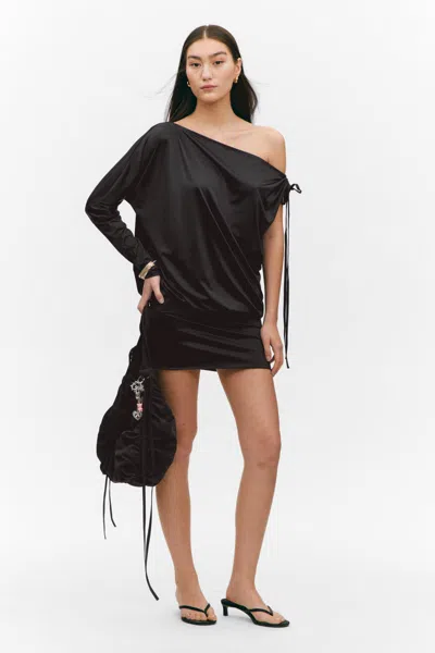 Monki Draped Jersey One-sleeved Dress