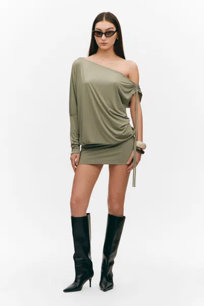 Monki Draped Jersey One-sleeved Dress