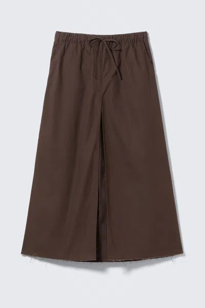 Monki Drawstring Cotton Canvas Maxi Skirt