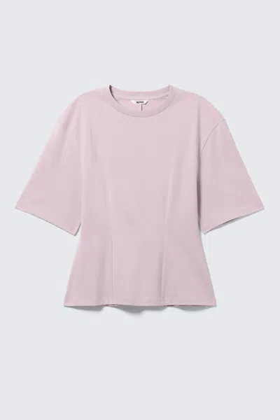 Monki Fitted Dart Detail T-shirt In Pink