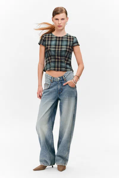 Monki Fitted Short-sleeved Twill Top