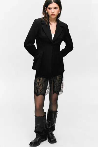 Monki Fitted Single-breasted Blazer In Black