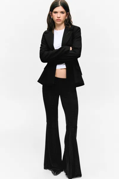 Monki Flared Rhinestone Trousers