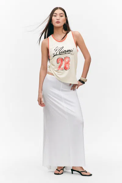 Monki Flowy High-low Maxi Skirt In White