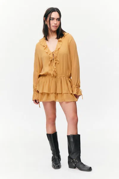 Monki Frilled V-neck Mini Dress