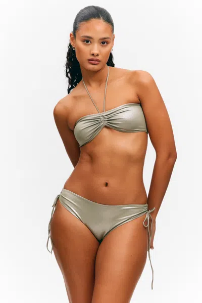 Monki Glitter Halter Bikini Top