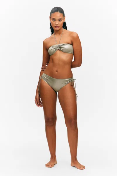 Monki Glitter Tie-side Bikini Bottoms