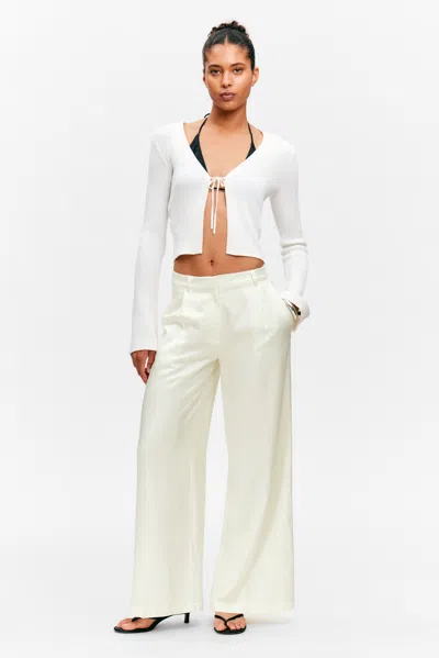 Monki High Waisted Wide Leg Satin Trousers