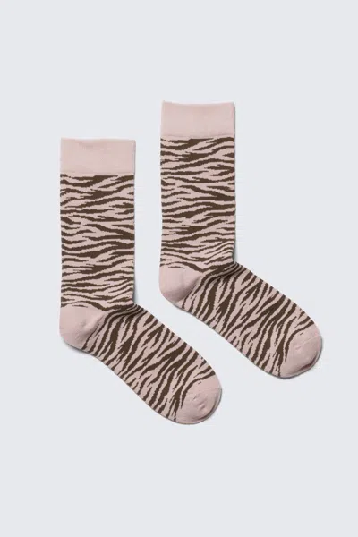 Monki Jaqcuard Crew Socks