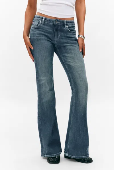 Monki Katsumi Embellished Low Rise Slim Flared Leg Jeans