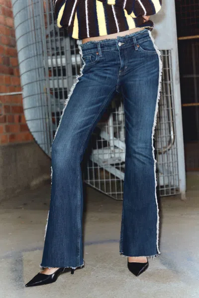 Monki Katsumi Low Rise Frayed Flared Leg Jeans