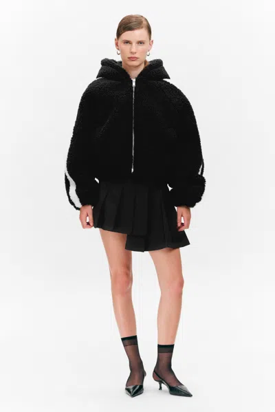 Monki Knitted Hoodie In Black