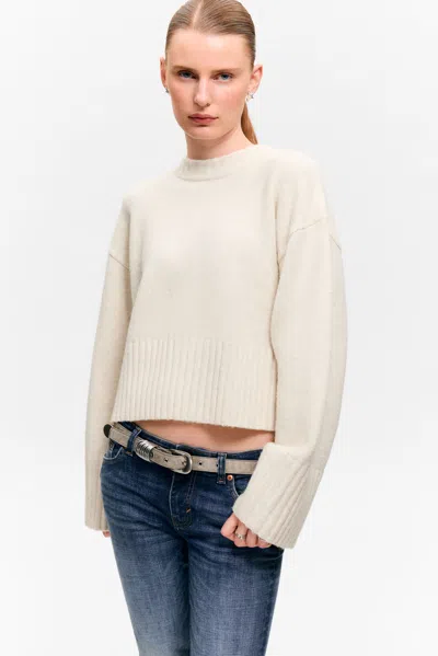 Monki Knitted Oversized Sweater In White