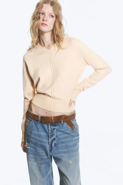 Monki Knitted Jumper In Light Dusty Beige