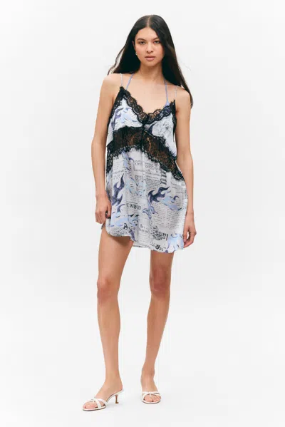 Monki Lace-trim A-line Mini Slip Dress