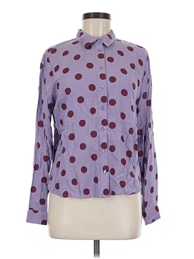 Pre-owned Monki Long Sleeve Blouse In Purple