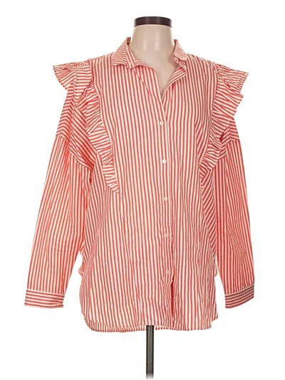 Pre-owned Monki Long Sleeve Blouse In Red