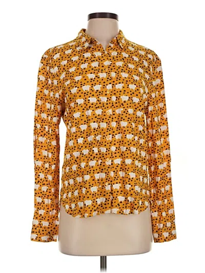 Pre-owned Monki Long Sleeve Blouse In Yellow