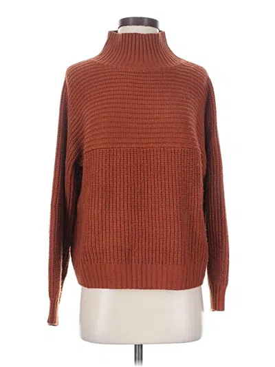 Pre-owned Monki Long Sleeve Turtleneck In Brown