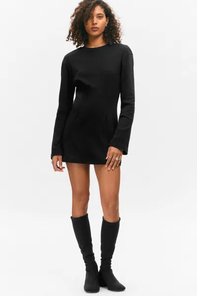 Monki Long-sleeved Cotton Mini Dress