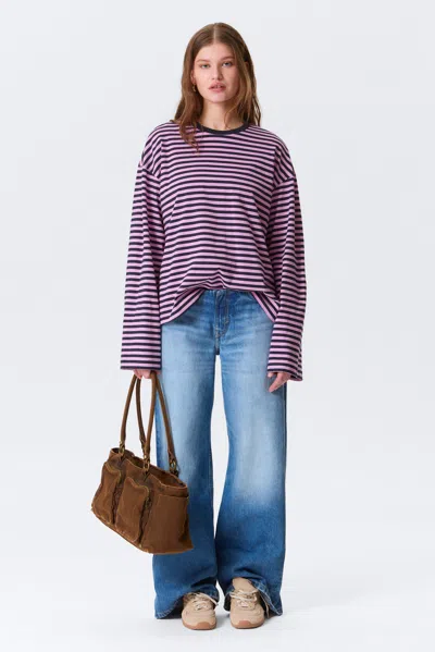 Monki Long-sleeved Cotton T-shirt In Multi