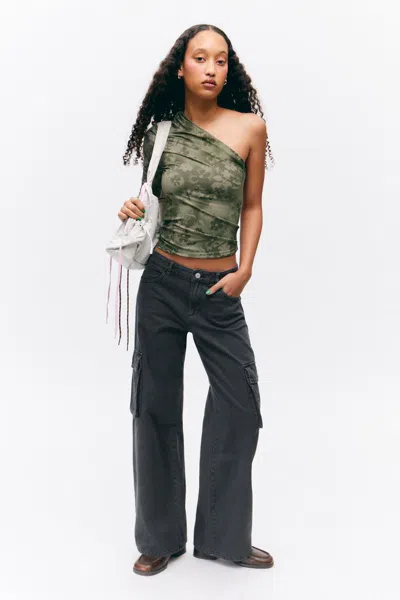 Monki Loose Fit Low Waist Twill Cargo Trousers