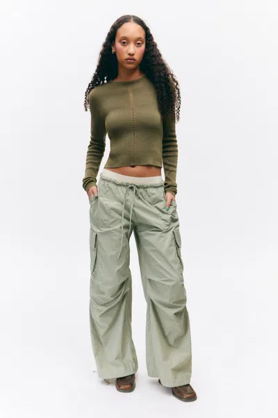 Monki Loose Nylon Cargo Trousers