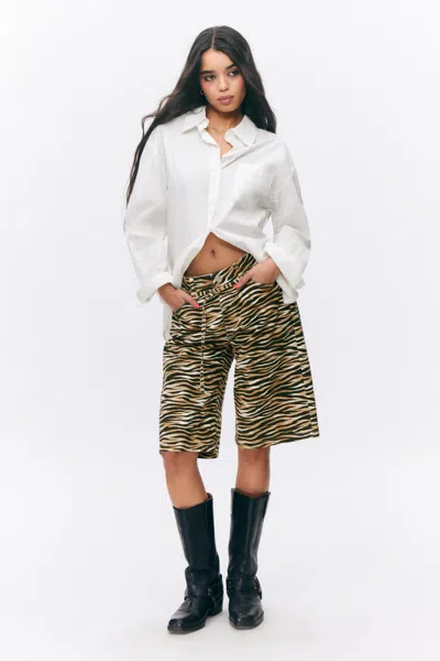 Monki Low Rise Cargo Cotton Twill Jorts