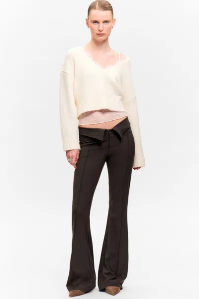 Monki Low Rise Flared Suit Trousers