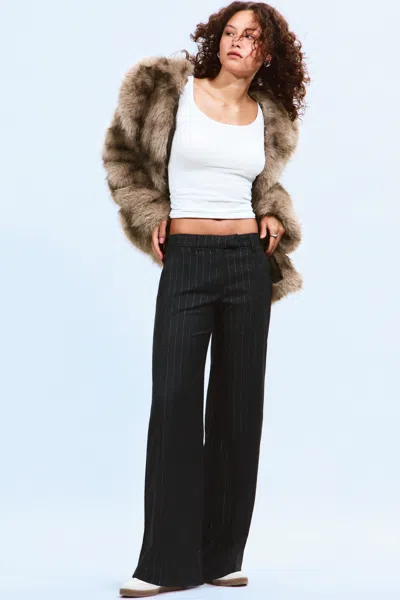 Monki Low Rise Suiting Trousers In Gray