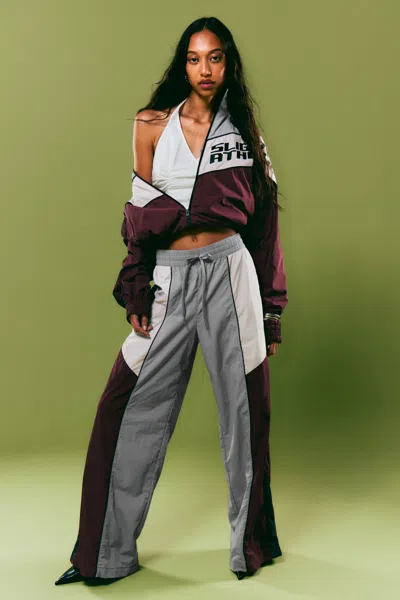 Monki Low Rise Wide Leg Colourblock Trousers