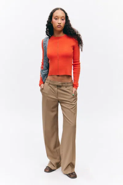 Monki Low Waisted Pleated Suiting Trousers