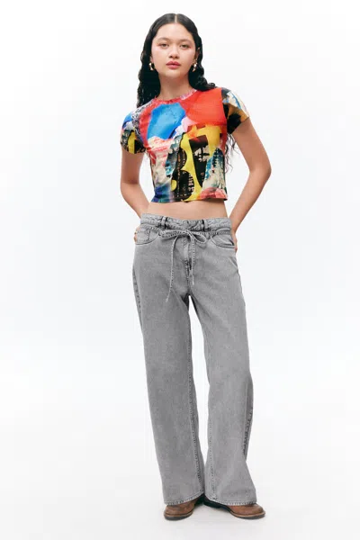 Monki Low Waisted Relaxed Twill Trousers