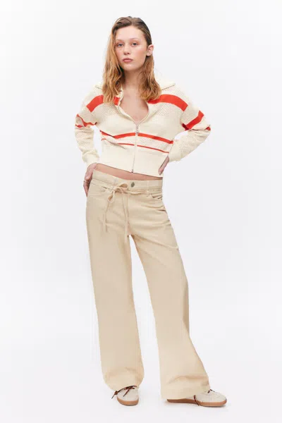 Monki Low Waisted Relaxed Twill Trousers