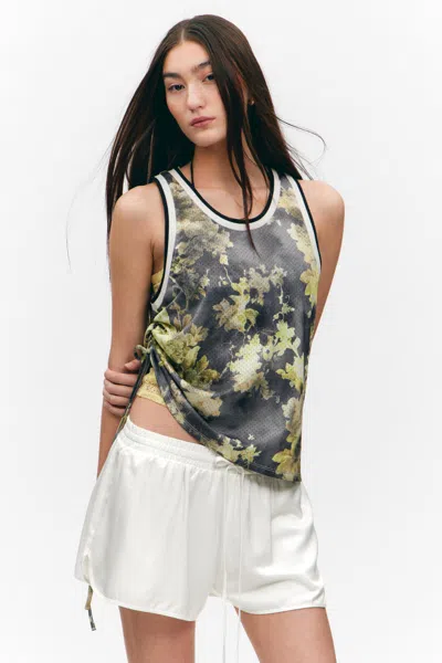 Monki Mesh Drawstring Tank Top
