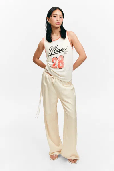 Monki Mesh Drawstring Tank Top